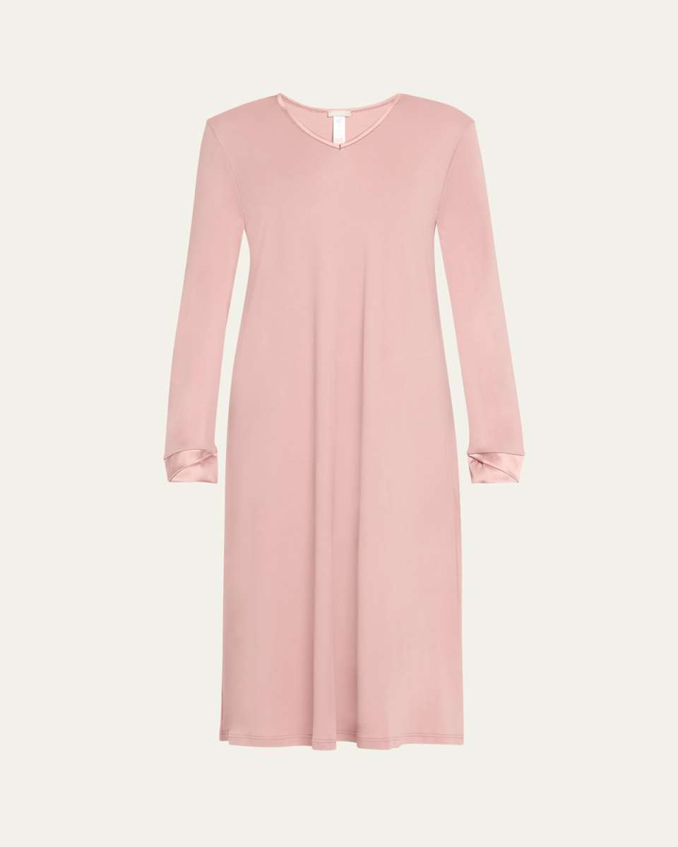 Virginia Silk-Trim Cotton Modal Nightgown